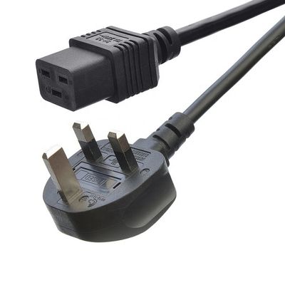 Conector comercial de corriente alterna IEC60320 C19 Conector de 3 pines de línea de plomo de banda de cable de cable de alimentación de cable de cable de IEC