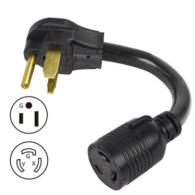 Tensión nominal 250V 30Amp Twist Lock 3 Prong Conector masculino a L6-30R 50Amp 3 Prong Generador de receptáculo femenino Cordón de alimentación RV