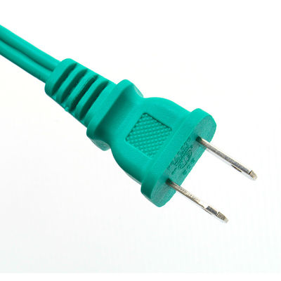 Cordón de extensión verde de conexión de 2 pines para portátil con protección al aislamiento Voltado nominal 125V