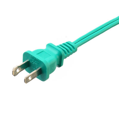 Cordón de extensión verde de conexión de 2 pines para portátil con protección al aislamiento Voltado nominal 125V