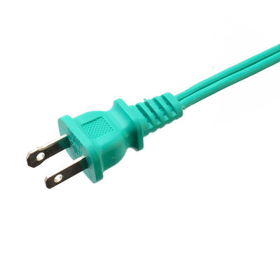 Cordón de extensión verde de conexión de 2 pines para portátil con protección al aislamiento Voltado nominal 125V