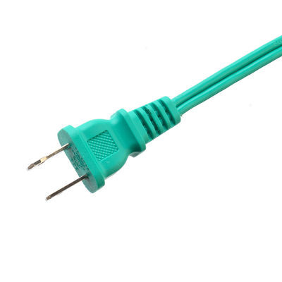 Cordón de extensión verde de conexión de 2 pines para portátil con protección al aislamiento Voltado nominal 125V