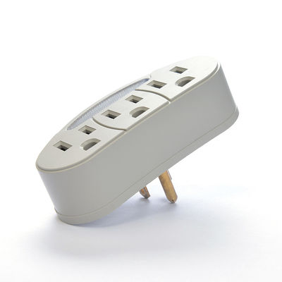 Adaptador portátil de toma de corriente ETL estándar estadounidense para carga móvil 1 tomas de corriente y conexión a tierra automática