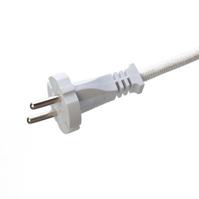 10A/250V PSE 2Pin Plug Power Cord 4.8mm Terminal White SNI with Long-lasting Oxygen Free Bared Stranded Copper