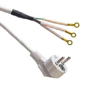 SNI Certificado 16A Conector trenzado Cordones de extensión de cable de alimentación para computadoras portátiles Especificación del cable H03RT-F 3x0.75-1.5MM2 Blanco
