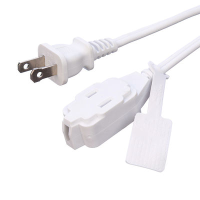 2X16AWG Blanco de 2 pines para el horno de microondas de hogar enchufe de cables de extensión de cable eléctrico para 125V de voltaje nominal y material de chaqueta de PVC