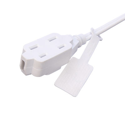 2X16AWG Blanco de 2 pines para el horno de microondas de hogar enchufe de cables de extensión de cable eléctrico para 125V de voltaje nominal y material de chaqueta de PVC