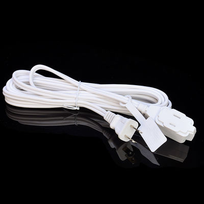 2X16AWG Blanco de 2 pines para el horno de microondas de hogar enchufe de cables de extensión de cable eléctrico para 125V de voltaje nominal y material de chaqueta de PVC