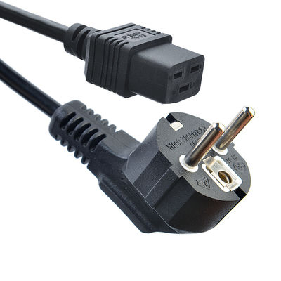 Conector estándar KC C19 Cables de extensión de cable de alimentación de cobre con protección aislante H05VV-F/H05RN-F 3x0.75-1.5MM2