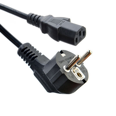 VDE Certificado Shucko CEE7/7 Enchufe con conector IEC C13 Cables de alimentación del ordenador Cables de extensión longitud 1,5M o personalizado