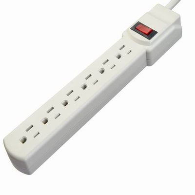 Beige 6 Outlet América del Norte Standard Electric Sockets de extensión de la tira de alimentación Socket 14AWG Cable 3FT para electrodomésticos