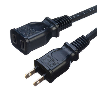 Cordón de extensión de electrodomésticos PSE Certificado Cordón de alimentación de CA Japón Enchufe de chorro Tipo de extremo femenino Estándar 2 tapones planos