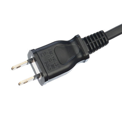 Cordón de extensión de electrodomésticos PSE Certificado Cordón de alimentación de CA Japón Enchufe de chorro Tipo de extremo femenino Estándar 2 tapones planos