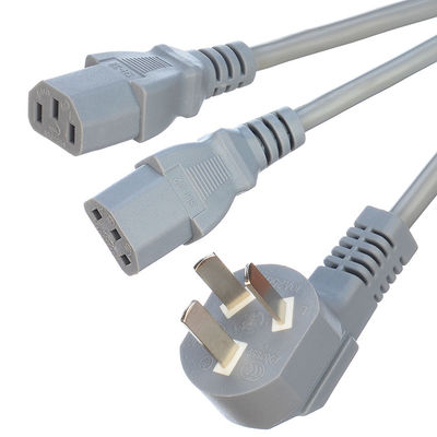 Commercial Grade CCC Certified Computer Power Cord Y Splitter 3C Plug with 2 Way C13 Plug Socket 16a 3pin el cable de energía de la computadora es de grado comercial CCC Certified Computer Power Cord Y Splitter 3C Plug with 2 Way C13 Plug Socket 16a 3pin