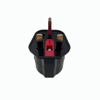 General-Purpose Adapter UK 3 Pin Plug with Fuse to EU Socket 2pin and Earth Contact CE Certified