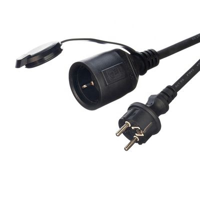 Cordón de extensión exterior 3x1.5mm2 Cable de alimentación 220v Cable de alimentación con 2 polos enchufe impermeable con conexión a tierra estándar 16A/250V