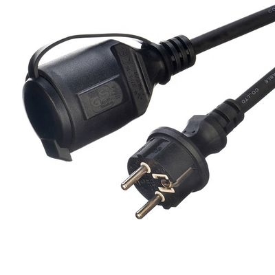 Cordón de extensión exterior 3x1.5mm2 Cable de alimentación 220v Cable de alimentación con 2 polos enchufe impermeable con conexión a tierra estándar 16A/250V