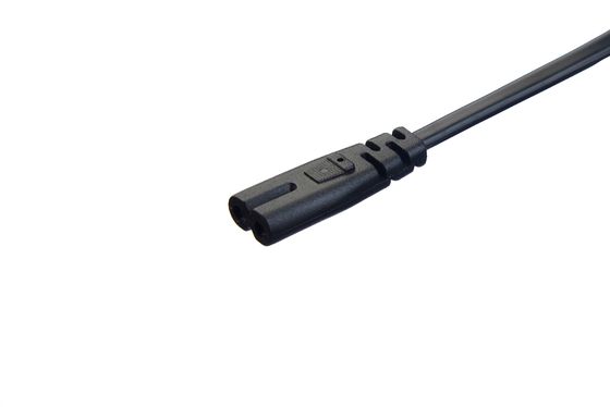 2.5A 2 cables eléctricos de enchufe de enchufe de caldera negra con conector o enchufe conductor de cobre de cadena sin oxígeno