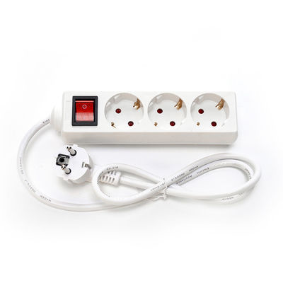 Protección contra sobretensiones de banda de alimentación tipo UE 3 Conector de cable de extensión de banda con H03vvh2 f 2x0.75mm2 Cable de alimentación y enchufe eléctrico