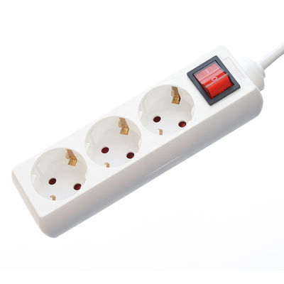 Protección contra sobretensiones de banda de alimentación tipo UE 3 Conector de cable de extensión de banda con H03vvh2 f 2x0.75mm2 Cable de alimentación y enchufe eléctrico