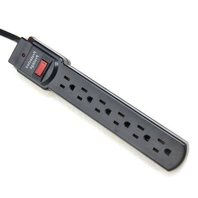 Tipo de extremo masculino NEMA 5-15P ETL15A/125V 6 toma de corriente eléctrica de conexión de extensión de toma de corriente Protector contra sobretensiones para electrodomésticos
