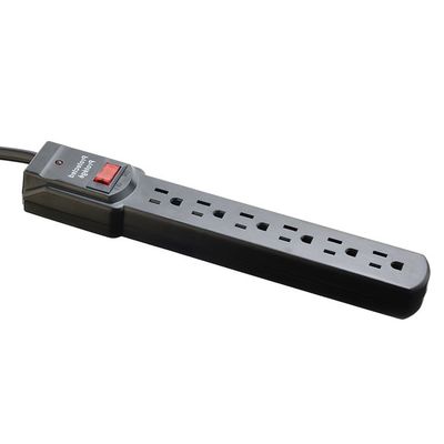 Tipo de extremo masculino NEMA 5-15P ETL15A/125V 6 toma de corriente eléctrica de conexión de extensión de toma de corriente Protector contra sobretensiones para electrodomésticos