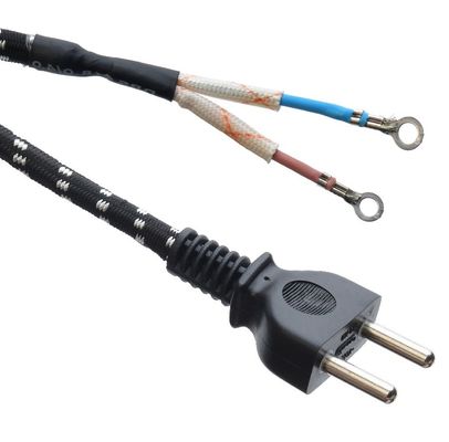 Fuente de alimentación eléctrica de hierro Cable trenzado de algodón multicolor de 100 m rollo con enchufe aprobada por VDE y aislamiento de PVC / caucho