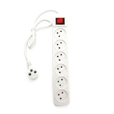 Grounding Standard Power Strip with 6 Way Extension Socket and Universal Power Extension Cord Socket