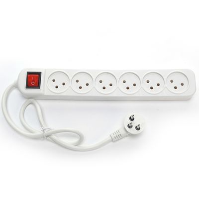 Grounding Standard Power Strip with 6 Way Extension Socket and Universal Power Extension Cord Socket