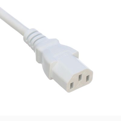 Cable de alimentación de separación de tipo Y de tipo blanco femenino 2XC13 de cobre sin oxígeno, cable de extensión de alimentación de 250V/16A VDE aprobado