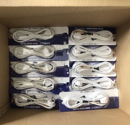 Cordón de energía trenzado de algodón de 3 puntas de tensión nominal 250v Tierra estándar de tierra para cocinas de arroz en el mercado de Indonesia