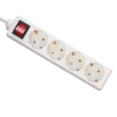 Adaptador europeo de enchufe para viajes con 4 tomas de corriente de salida Cordón de extensión Multi enchufe y interruptor 5m longitud del cable