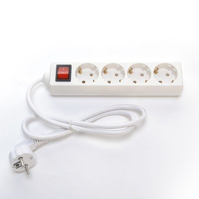Adaptador europeo de enchufe para viajes con 4 tomas de corriente de salida Cordón de extensión Multi enchufe y interruptor 5m longitud del cable