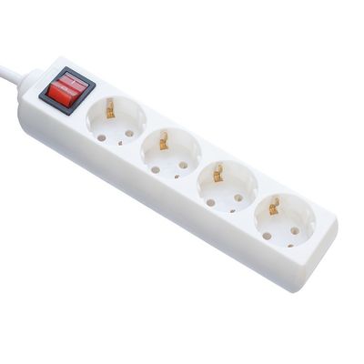 Adaptador europeo de enchufe para viajes con 4 tomas de corriente de salida Cordón de extensión Multi enchufe y interruptor 5m longitud del cable