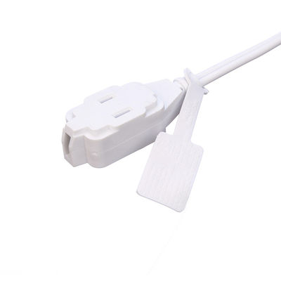 Conector de 2 pines blanco ETL estándar con cable 18 AWG Nema 1-15p a 1-15r Cordón de extensión de hombre a mujer con corriente nominal de 13A
