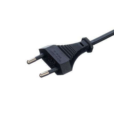 2.5A 2 cables eléctricos de enchufe de pin negro ventilador eléctrico con oxígeno libre desnudo de cobre en la mitad del extremo desnudo