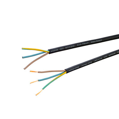 VDE estándar H03rn-f H05rn-f H07rn-f 1 a 4 núcleo 0,5 0,75 1,5 2,5MM 2 para el hogar y el rango de temperatura exterior -5C a 70C