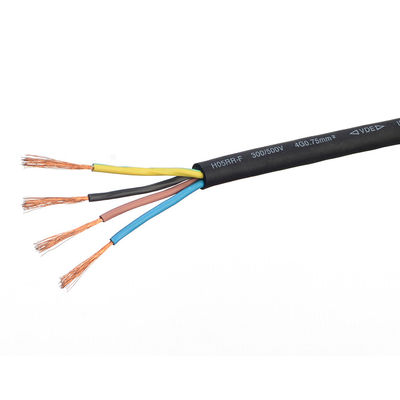 VDE estándar H03rn-f H05rn-f H07rn-f 1 a 4 núcleo 0,5 0,75 1,5 2,5MM 2 para el hogar y el rango de temperatura exterior -5C a 70C