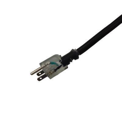 Aplicación para el hogar 3 pines de carga pesada 12 cables de extensión de medición de 3 pies ETL estándar Cordón eléctrico negro / gris 15A 125v