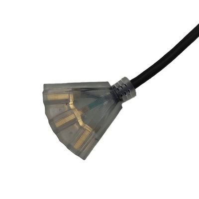 Aplicación para el hogar 3 pines de carga pesada 12 cables de extensión de medición de 3 pies ETL estándar Cordón eléctrico negro / gris 15A 125v