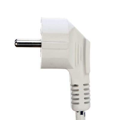 VDE Cordón de alimentación estándar para vapor de hierro de corriente nominal comercial 16A 3 puntas de algodón trenzado de AC del cable de extensión