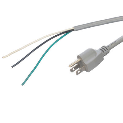 Cordón de alimentación comercial ETL 14 AWG de extremo abierto para portátil 15A NEMA-15P 3 Fase de conexión de extensión de cable de alimentación universal de marca de enchufe