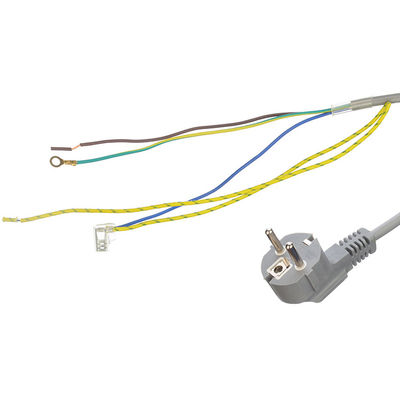 Conector de cable de alimentación Eu con anillos despojados de extremo abierto H05vv-f 3g1.0mm2 Cee7/7 Euro Cable de alimentación 1.5mm y conexión a tierra estándar