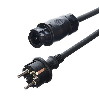 Aislamiento de caucho H07RN-F Schuko Plug Cordón de alimentación CA para Betteri BC01 IP68 Conector e Inversor de panel solar