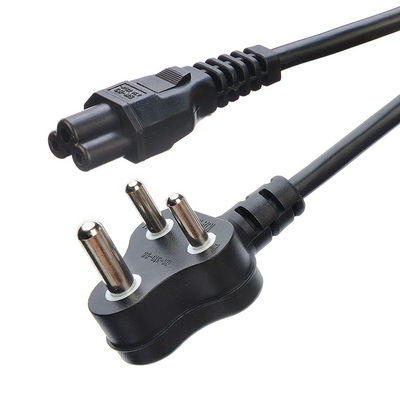 16A 3 Pin Plug Cables de alimentación Sudáfrica SABS Estándar para electrodomésticos Black Laptop Plug Comercial Tipo de extremo masculino