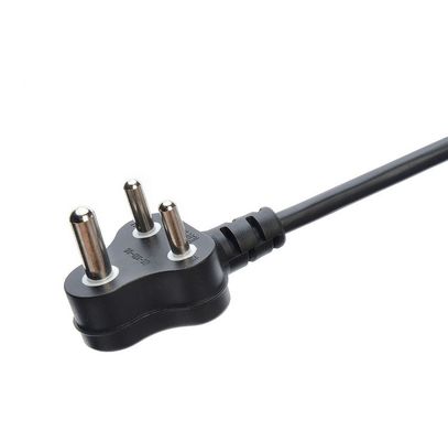 16A 3 Pin Plug Cables de alimentación Sudáfrica SABS Estándar para electrodomésticos Black Laptop Plug Comercial Tipo de extremo masculino