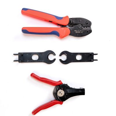 Equipo de herramientas para el corte de la conexión del cable solar fotovoltaico IEC Tipo de extremo femenino para cables fotovoltaicos 2.5MM2/4MM2/6MM2 y conectores PV004
