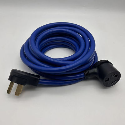 Blue Heavy Duty 110V Nema 3 Pin 10-50P Plug STJW 3/14 3/12 3/10 AWG 10-50R Cordón de extensión para uso en el exterior