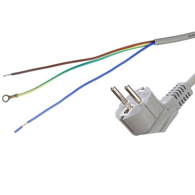 16A Enchufe VDE H05vv-f 3g1.0mm2 alambre despojado con extremo abierto personalizado AC Computer Power Euro Cord Moda de bienvenida