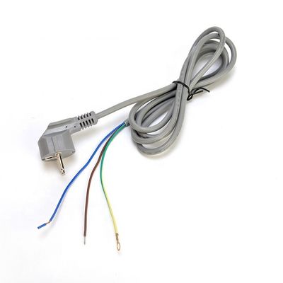 16A Enchufe VDE H05vv-f 3g1.0mm2 alambre despojado con extremo abierto personalizado AC Computer Power Euro Cord Moda de bienvenida